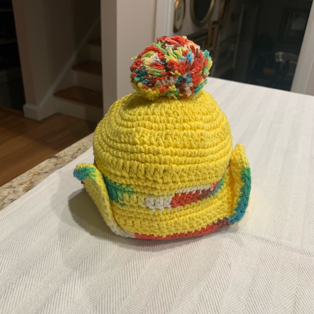 Colorful Crochet Pom-Pom Hat